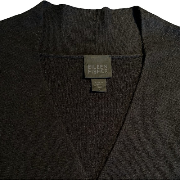 Eileen Fisher 100% Italian merino wool wrap tunic sweater in black Size Small - Picture 11 of 13